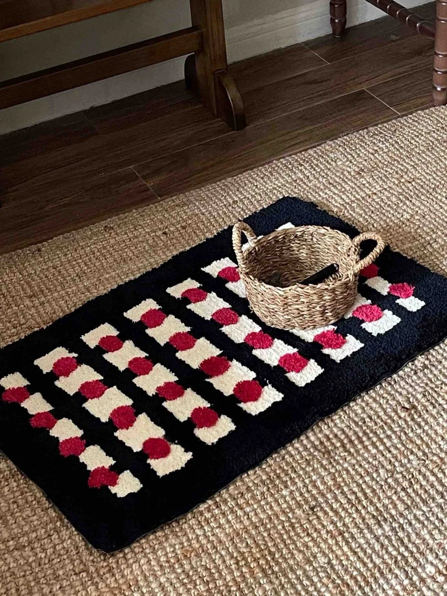 Premium Retro Dotted Bath Rug - Ultra Soft, Highly Absorbent, and Anti-Slip Design