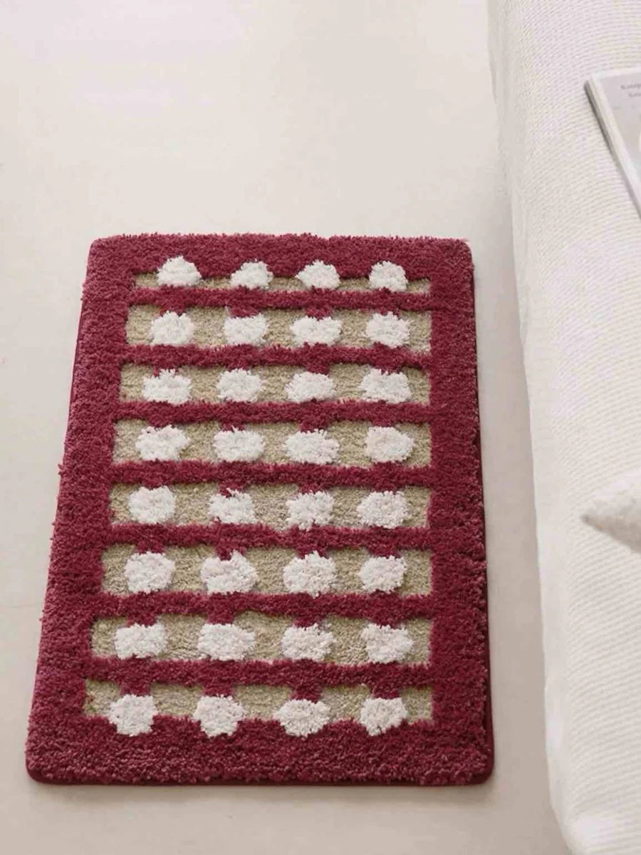 Premium Retro Dotted Bath Rug - Ultra Soft, Highly Absorbent, and Anti-Slip Design