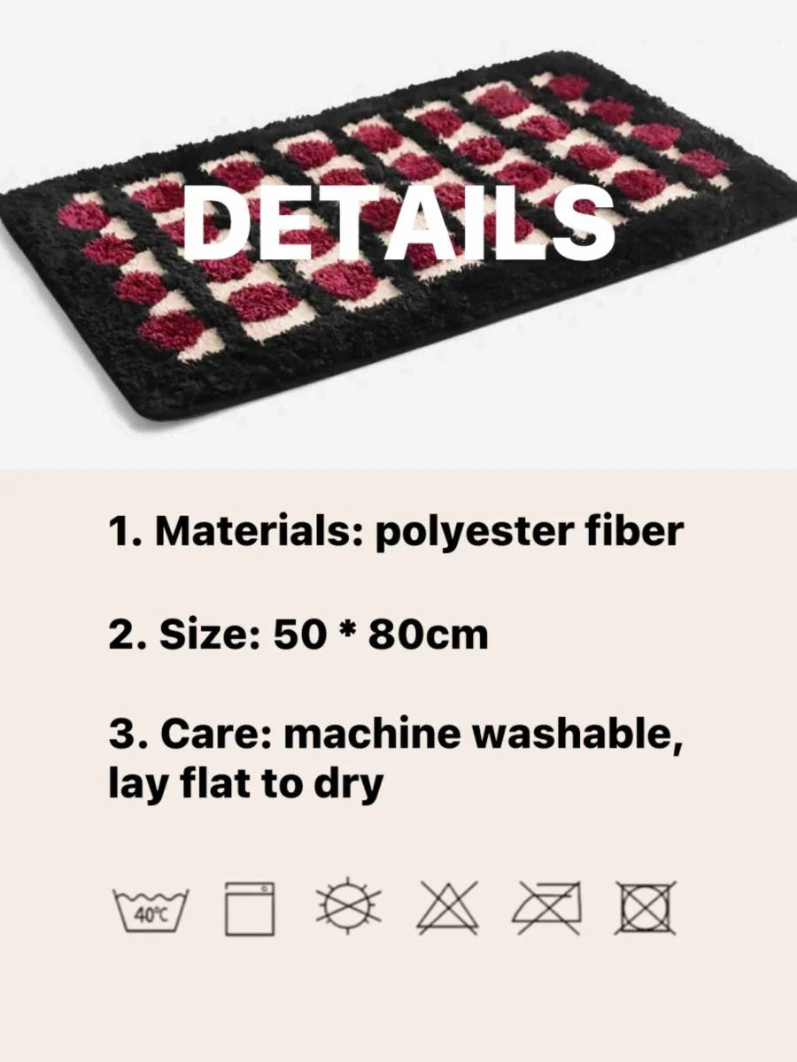 Premium Retro Dotted Bath Rug - Ultra Soft, Highly Absorbent, and Anti-Slip Design