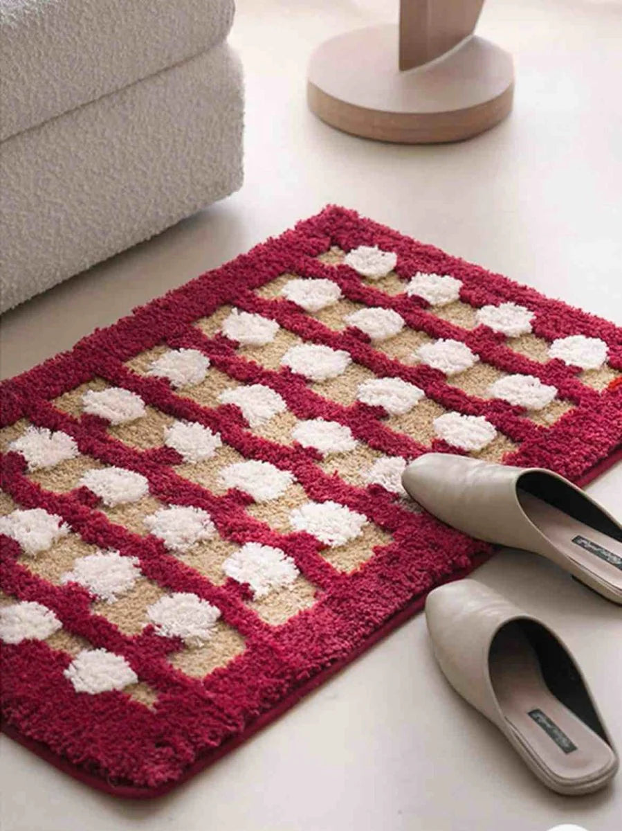 Premium Retro Dotted Bath Rug - Ultra Soft, Highly Absorbent, and Anti-Slip Design