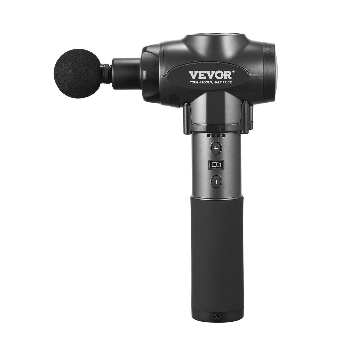VEVOR Professional Deep Tissue Massage Gun with 9 Speed Settings and 6 Interchangeable Massage Heads, 24V 2500mAh Battery, Percussion Massager for Athletes, Handheld Electric Device for Pain Relief and Muscle Relaxation