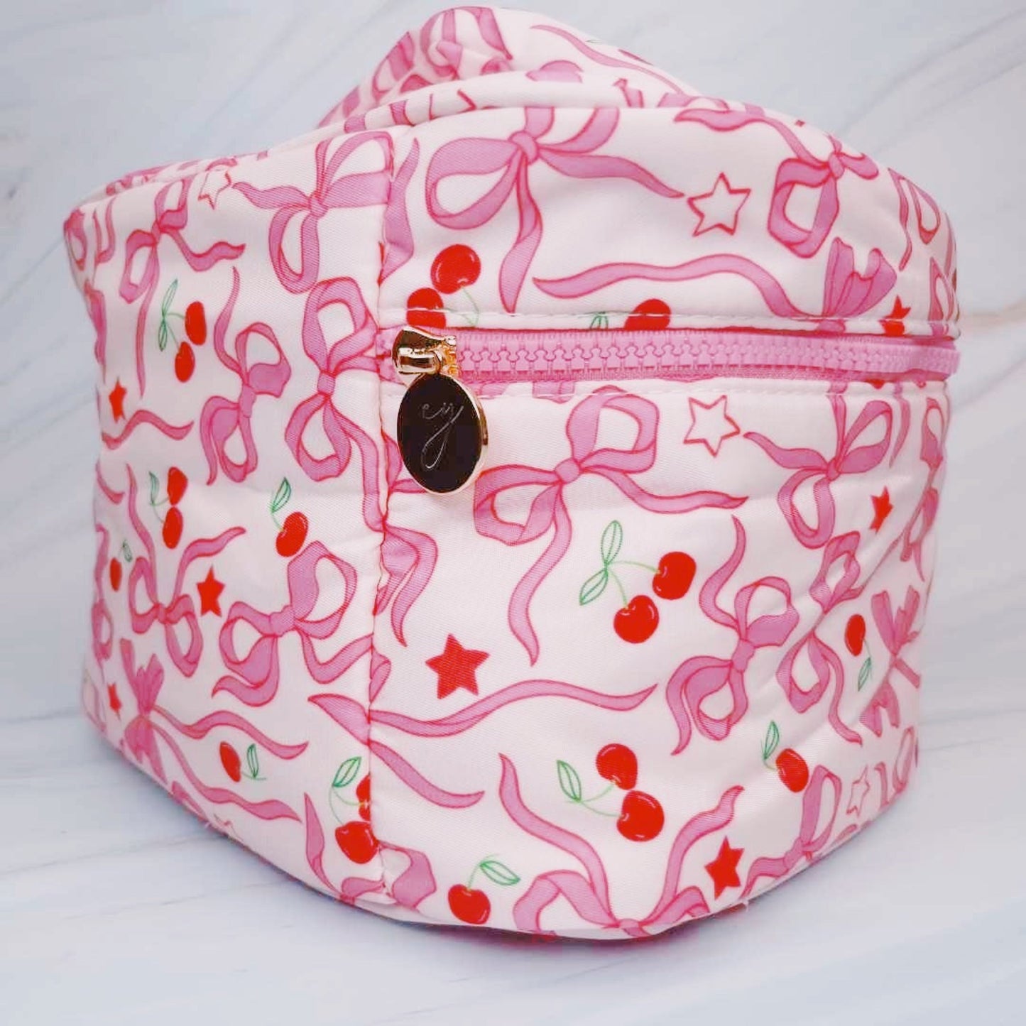 Cherry Bowtiful Travel Cosmetic Case with Handle