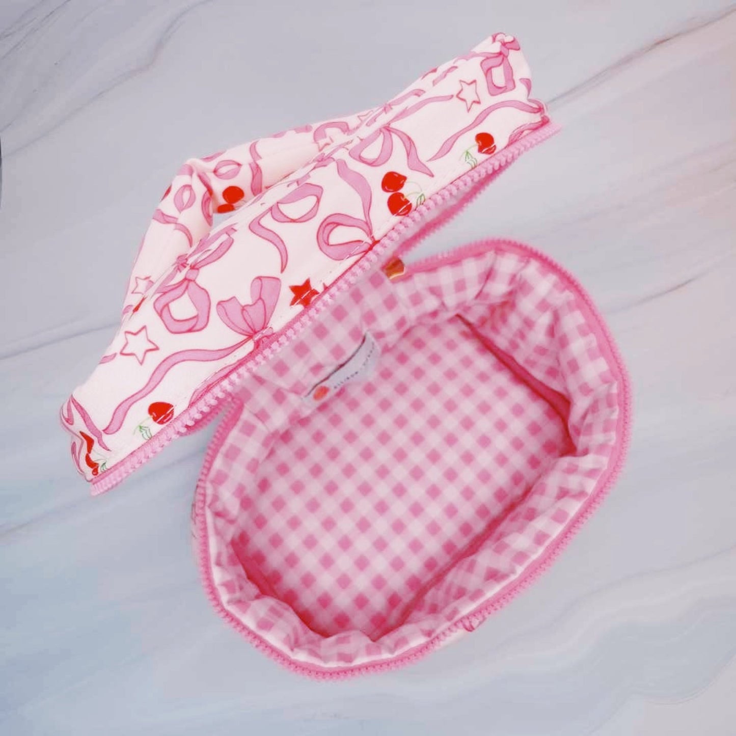 Cherry Bowtiful Travel Cosmetic Case with Handle