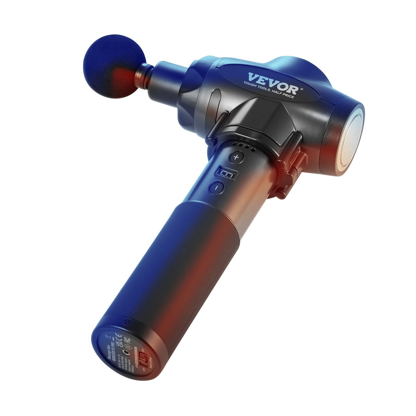 VEVOR Professional Deep Tissue Massage Gun with 9 Speed Settings and 6 Interchangeable Massage Heads, 24V 2500mAh Battery, Percussion Massager for Athletes, Handheld Electric Device for Pain Relief and Muscle Relaxation