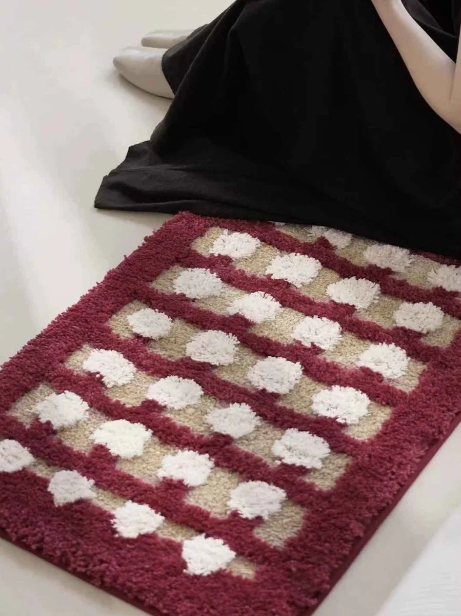 Premium Retro Dotted Bath Rug - Ultra Soft, Highly Absorbent, and Anti-Slip Design