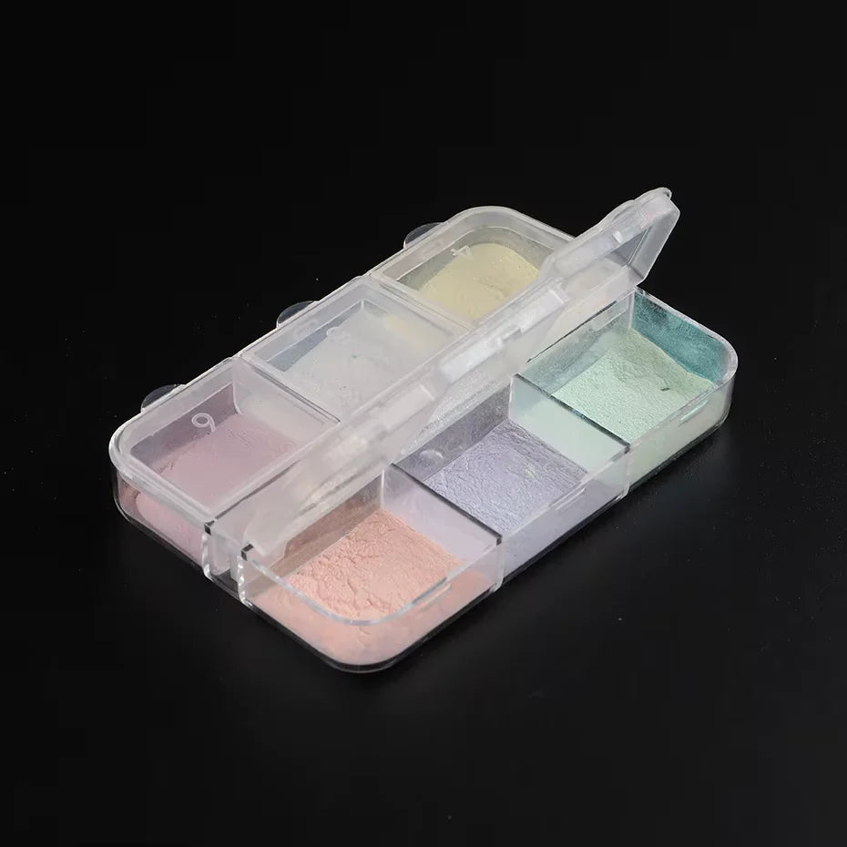 Metallic Chrome Effect Nail Powder - Moonlight Mirror Gel Polish with Laser Dust Glitter for Aurora Shiny Pearl Manicure