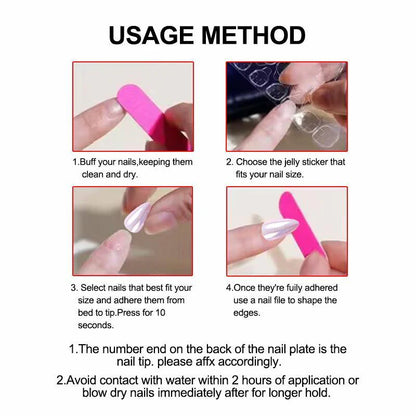 Gradient 3D Butterfly Press-On Nail Art Set for Women and Girls, 24 Pieces with Rhinestone Accents, Jelly Tape, and Nail File - Elegant Stick-On Nails Kit for Gifting and Acrylic Nail Art