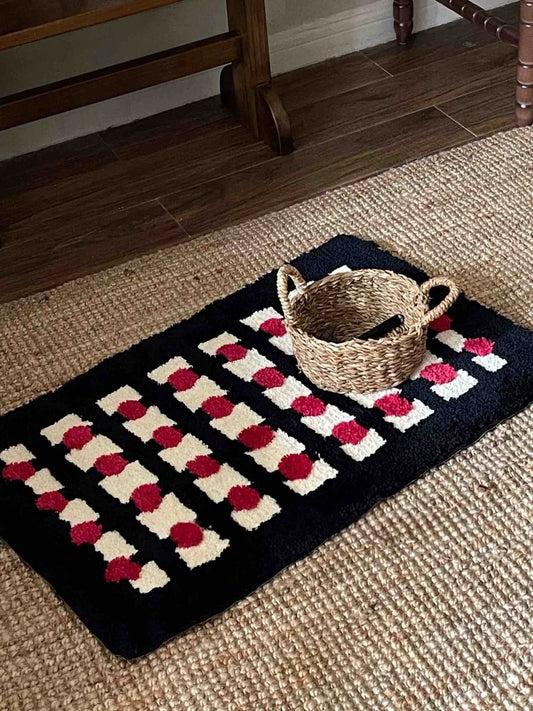Premium Retro Dotted Bath Rug - Ultra Soft, Highly Absorbent, and Anti-Slip Design