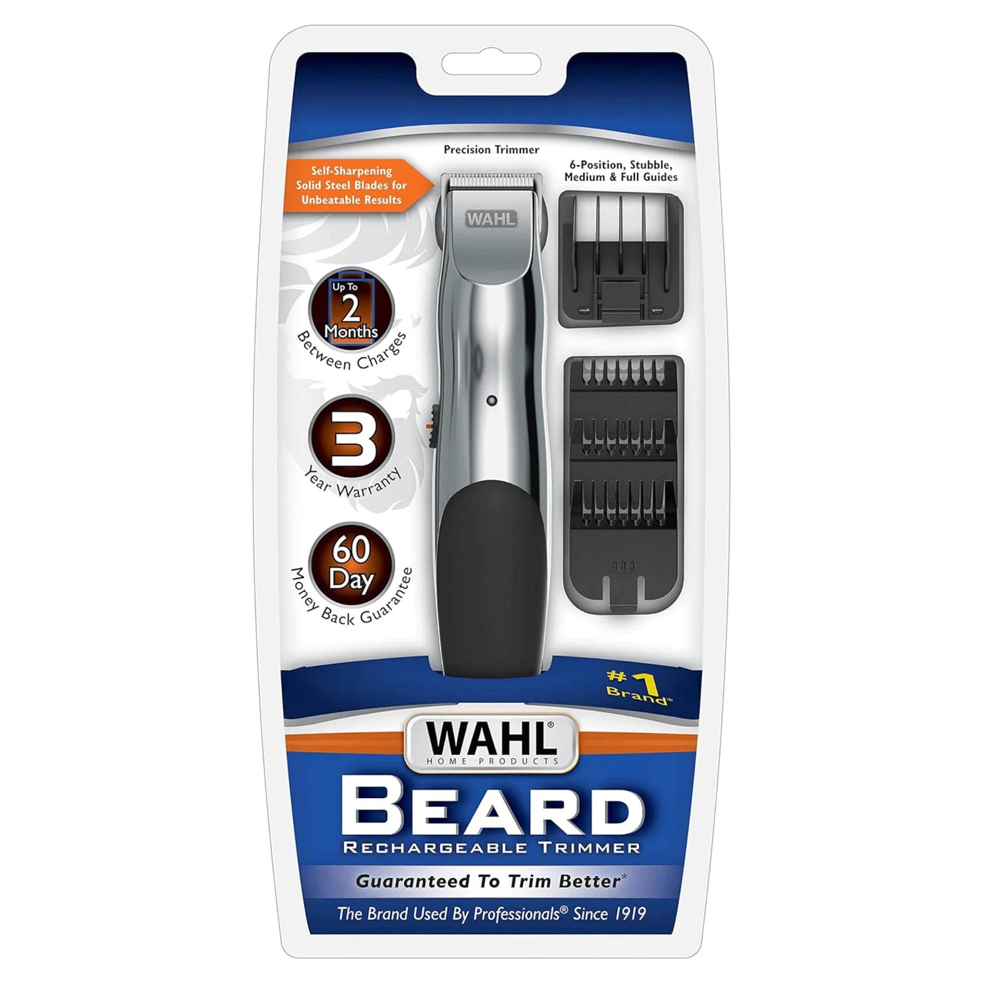 Wahl Professional Rechargeable Beard Trimmer with Self-Sharpening Blades