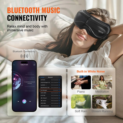 VEVOR Bluetooth Eye Massager with Heat and Remote Control - 5 Modes for Enhanced Eye Care