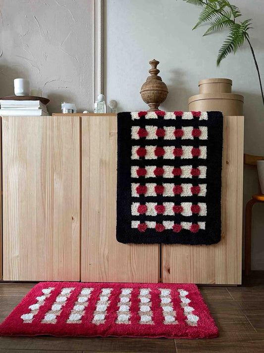 Premium Retro Dotted Bath Rug - Ultra Soft, Highly Absorbent, and Anti-Slip Design