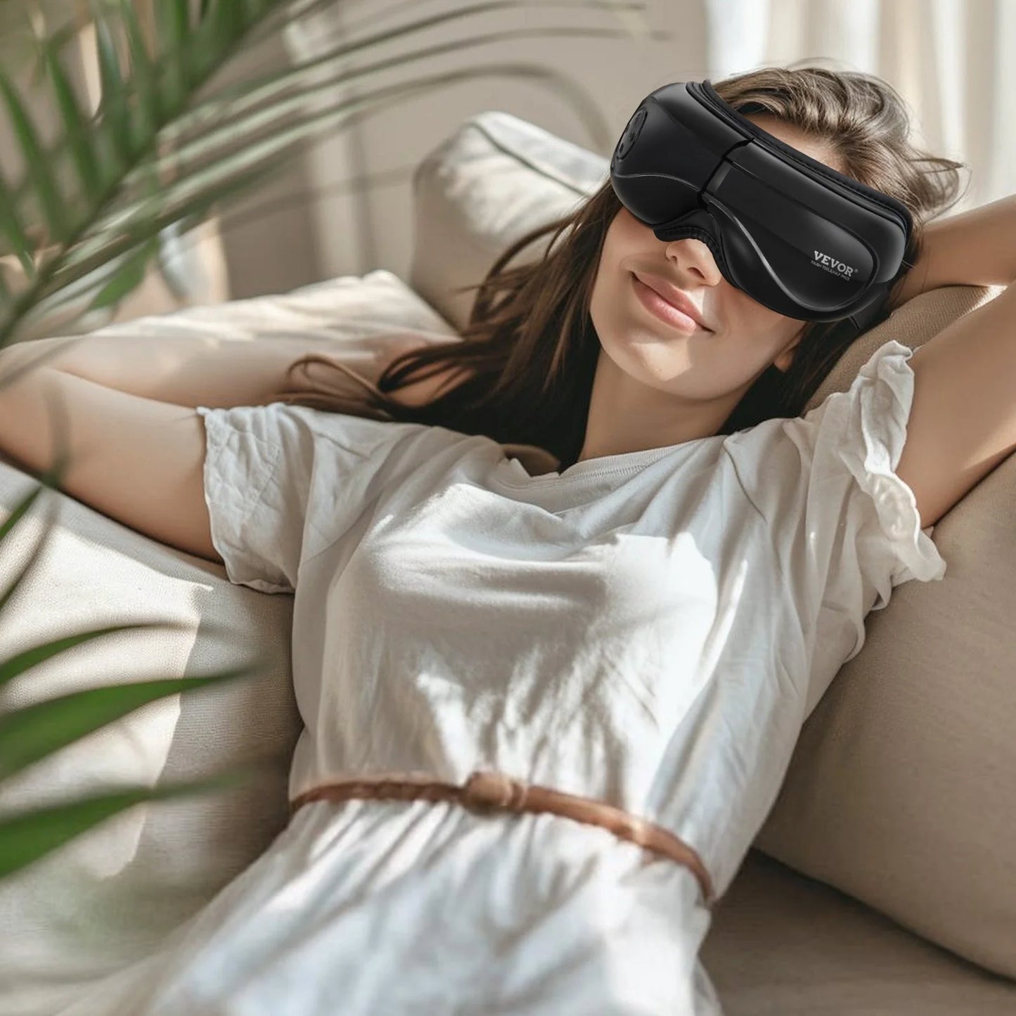 VEVOR Bluetooth Eye Massager with Heat and Remote Control - 5 Modes for Enhanced Eye Care