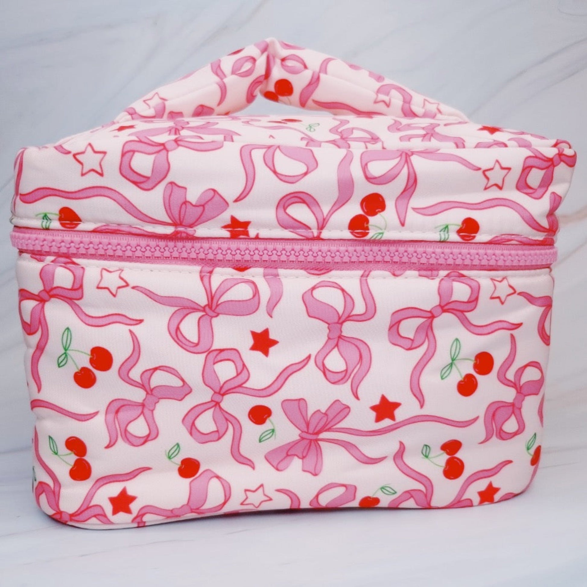 Cherry Bowtiful Travel Cosmetic Case with Handle