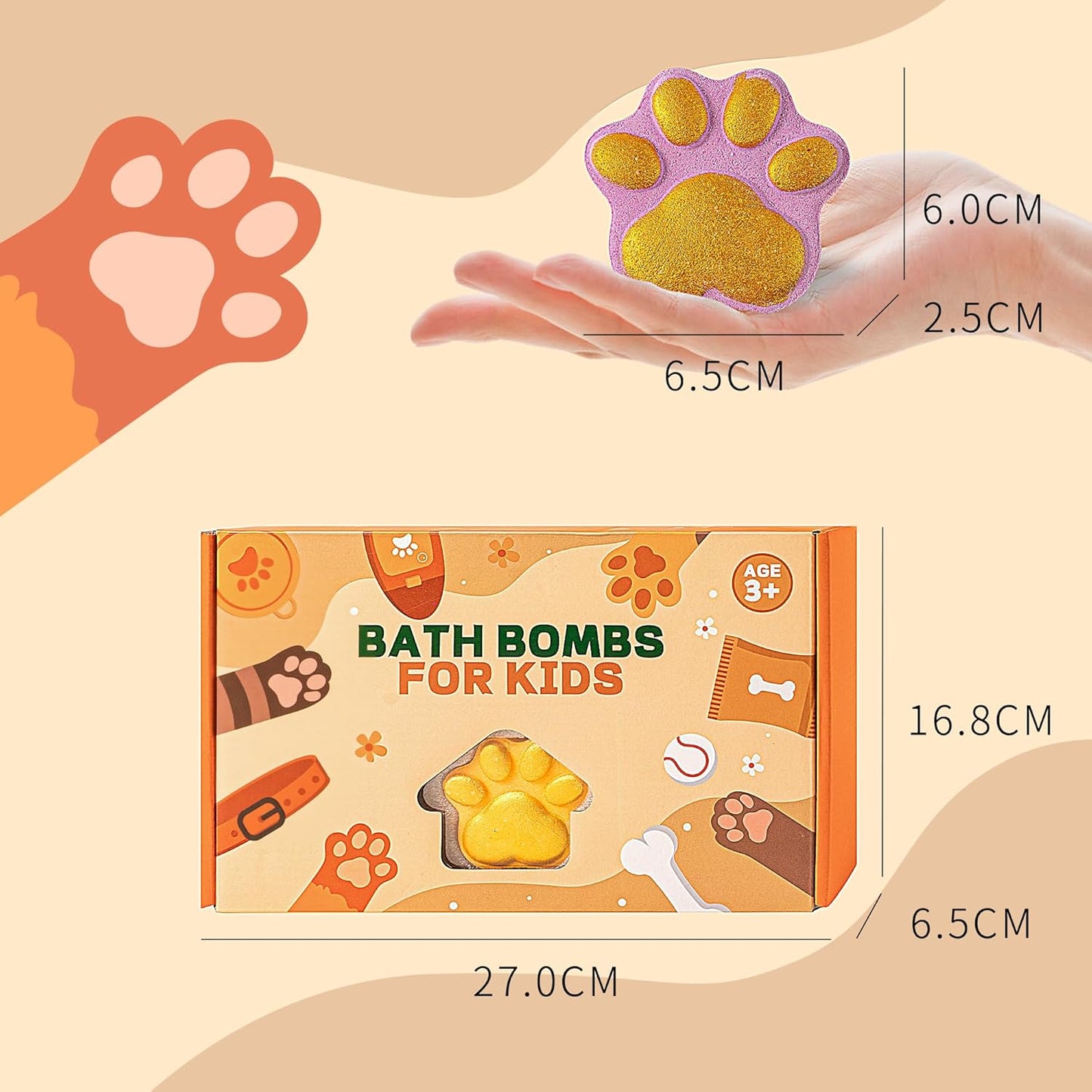Bath Bombs for Kids with Surprise Toys Inside, 12 Pack Paw Bath Bombs Gift Set, Bubble Bath Bomb Kit with Toys, Kids Bubble Bath Fizzy for Girls Boys with Bath Inside