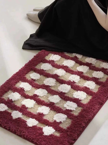 Premium Retro Dotted Bath Rug - Ultra Soft, Highly Absorbent, and Anti-Slip Design